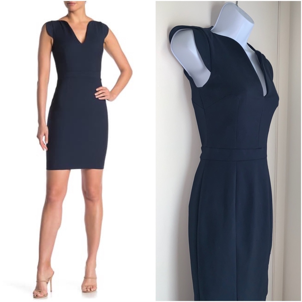 French Connection Lolo Stretch Dress Navy Size 2
